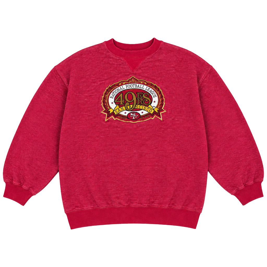 90s Trench San Francisco 49ers Striped Sweatshirt 1
