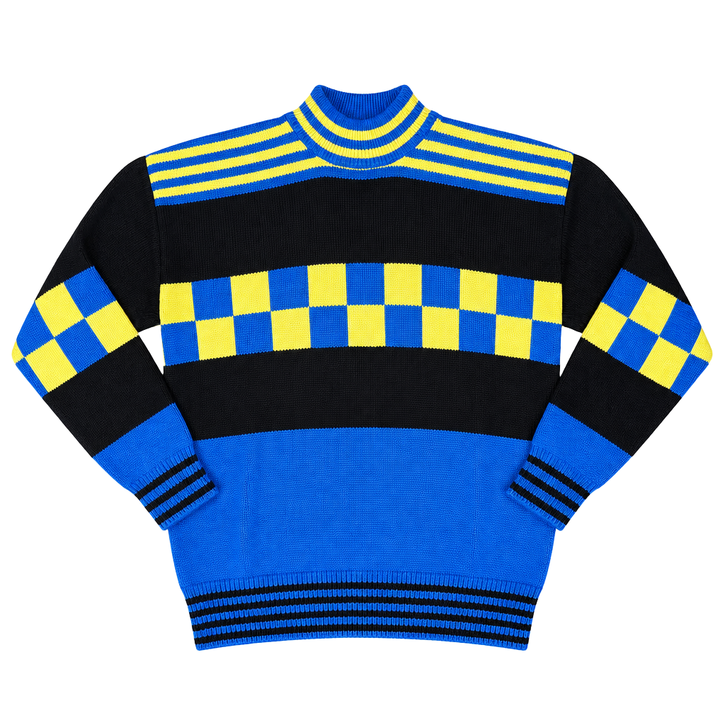 80s Aureus Sweater Checkered Knit Block 1