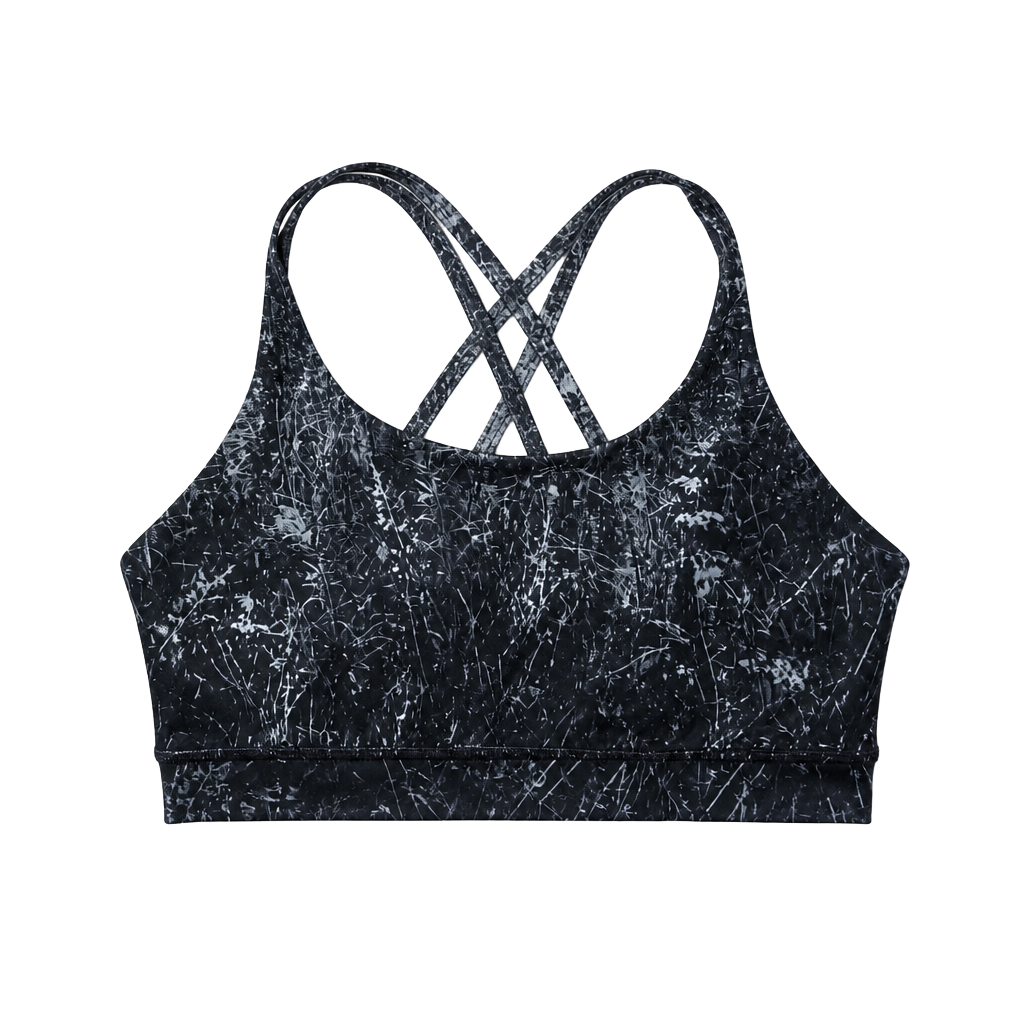 Lululemon Energy Bra Alouette Alpine White Black Scratch Print 1