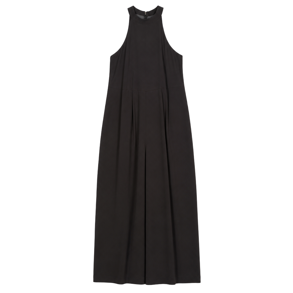 Mimi Chica Women's Black Halter Neck Wide-Leg Jumpsuit Style PGI735 1