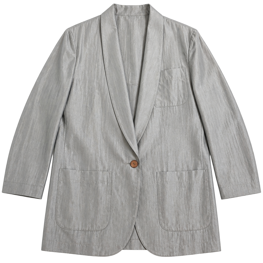 Vintage Tobbia 100% Silk Navy Blazer Women’s Size 14 Longline 1