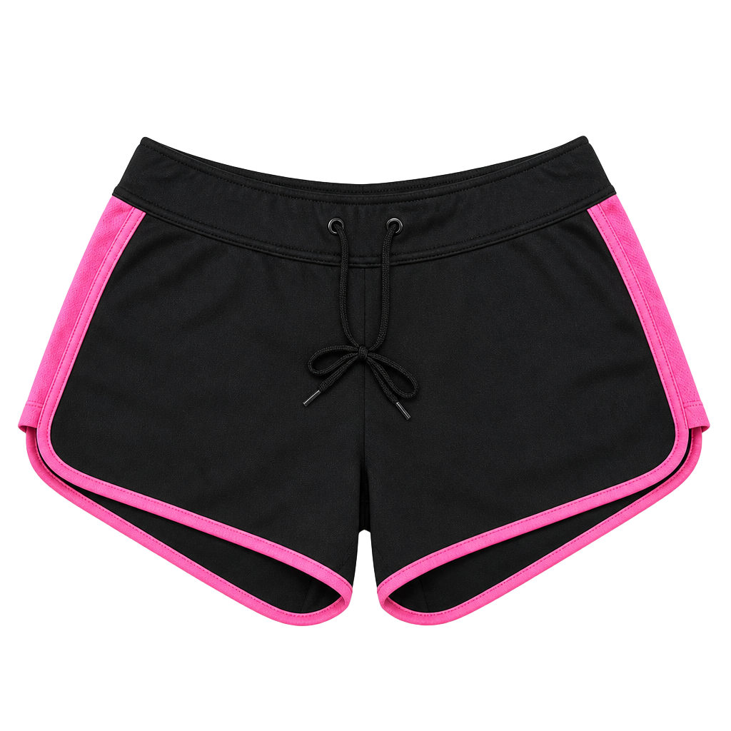 Danskin Now Women’s Athletic Running Shorts Black Pink Trim Size Small 1