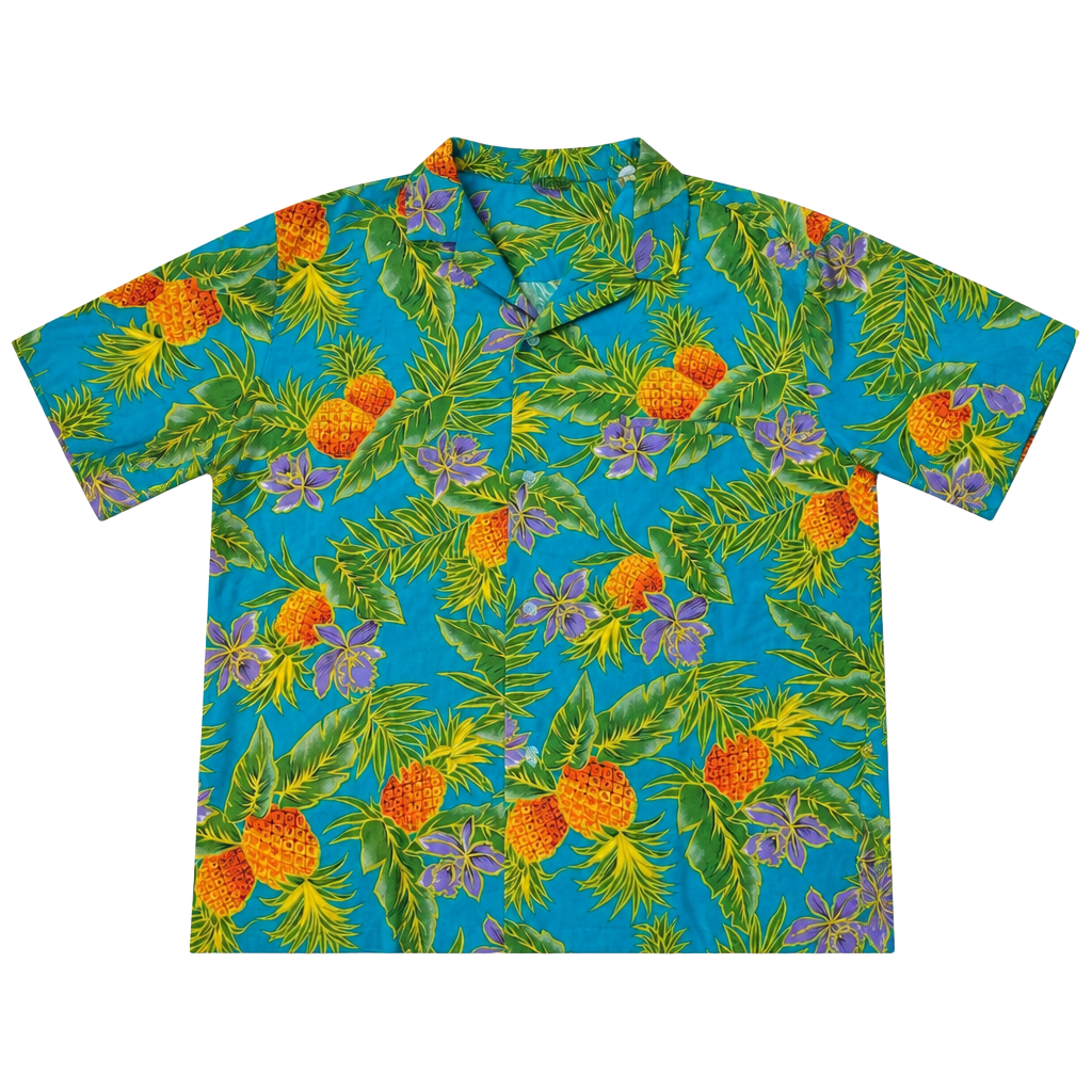 Vintage Royal Creations Hawaii Pineapple & Orchid Tropical Hawaiian Shirt XL 1