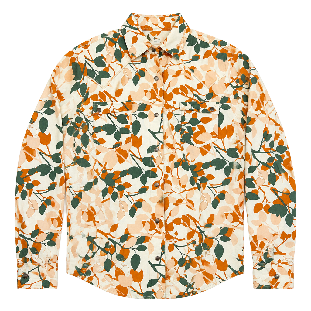 Vintage Rockies Floral Western Snap Front Blouse Women's Small 1