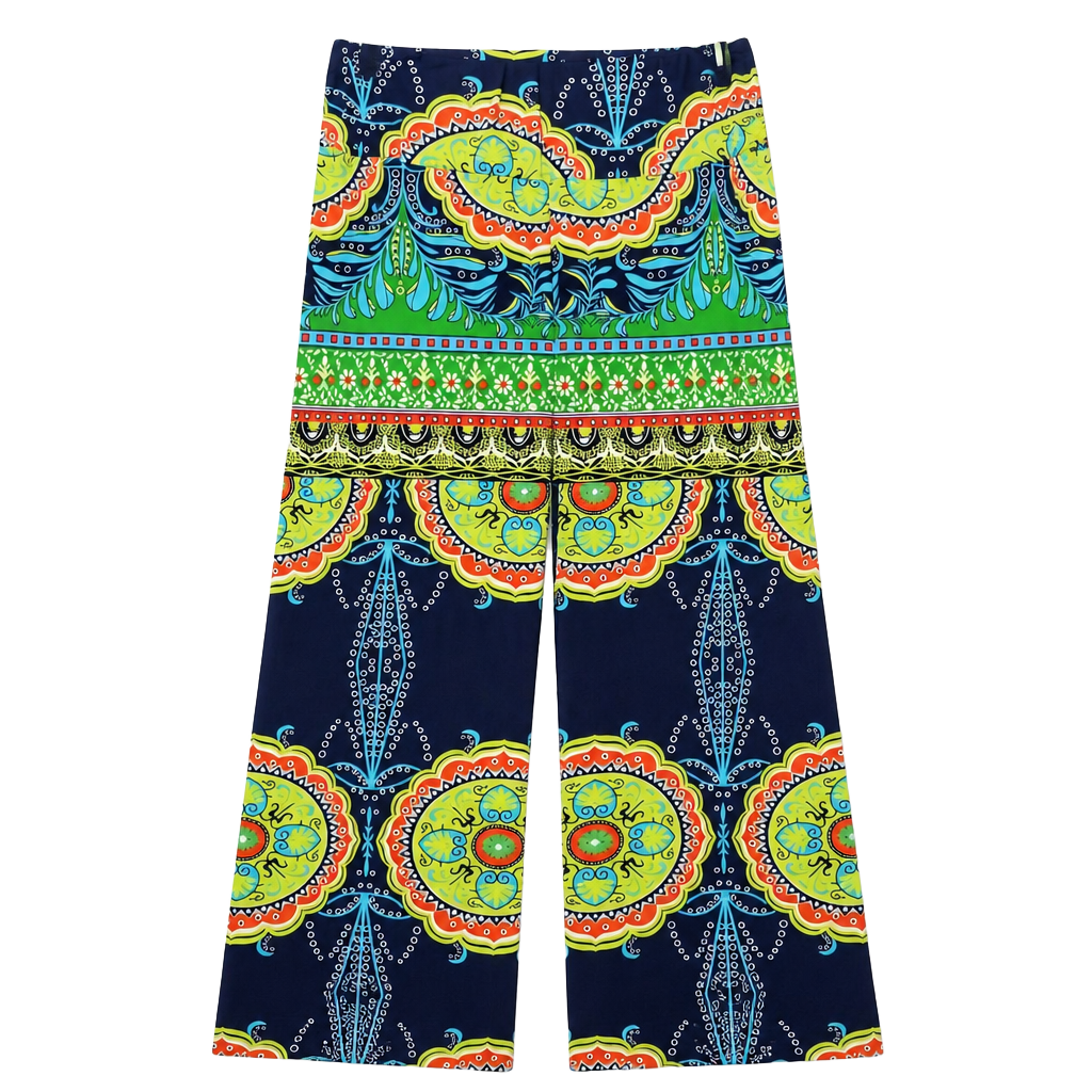 Vicabo Women's Size M Multi-Color Paisley Print Wide Leg Palazzo Pants 1