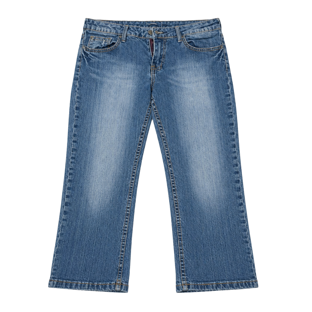 Vigoss Capri Jeans Size 5 Studded V Pockets Medium Wash 1
