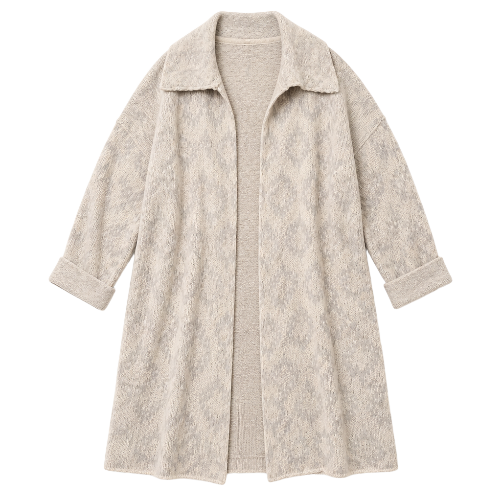 NWT Free People Like A Diamond Maxi Sweater Coat Knit Cardigan Icy Combo S 1