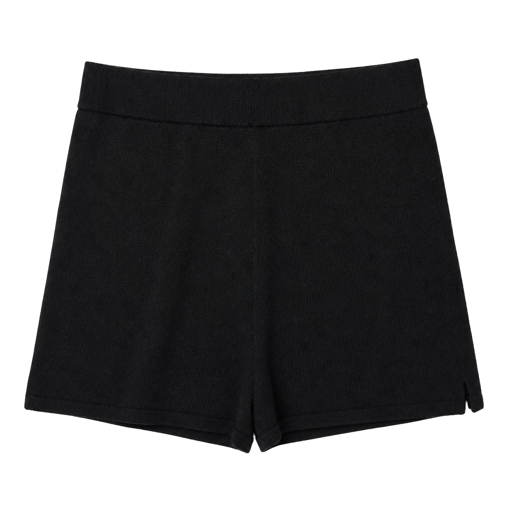 Linen-blend Pull-on Shorts - Black - Ladies 1