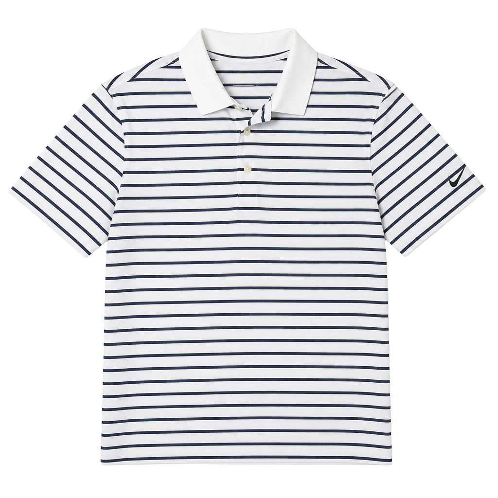 Nike Golf Dri-Fit White With Blue and Black Stripes Polo Men's Size Small 1