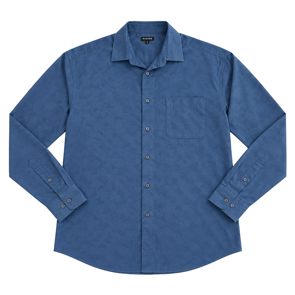 George Long Sleeve Dress Shirt Size 15-15.5 Blue 1