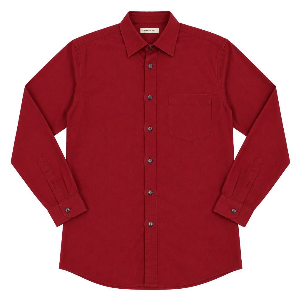 Van Heusen Lux Sateen Dress Shirt Size 16 32/33 Red Regular Fit Long Sleeve 1