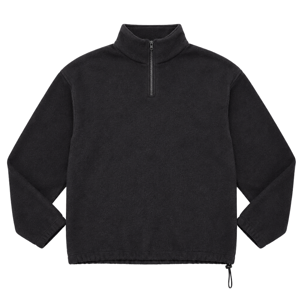 Knightsbridge Quarter Zip Fleece Sweatshirt XL Black 1