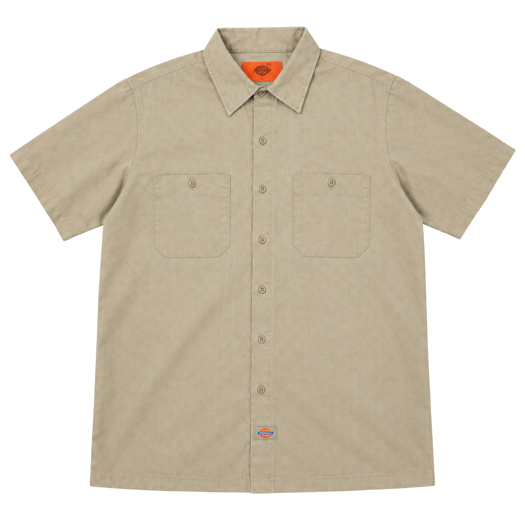 Dickies Short Sleeve Work Shirt Size 2XL-RG Tan Button Up 1