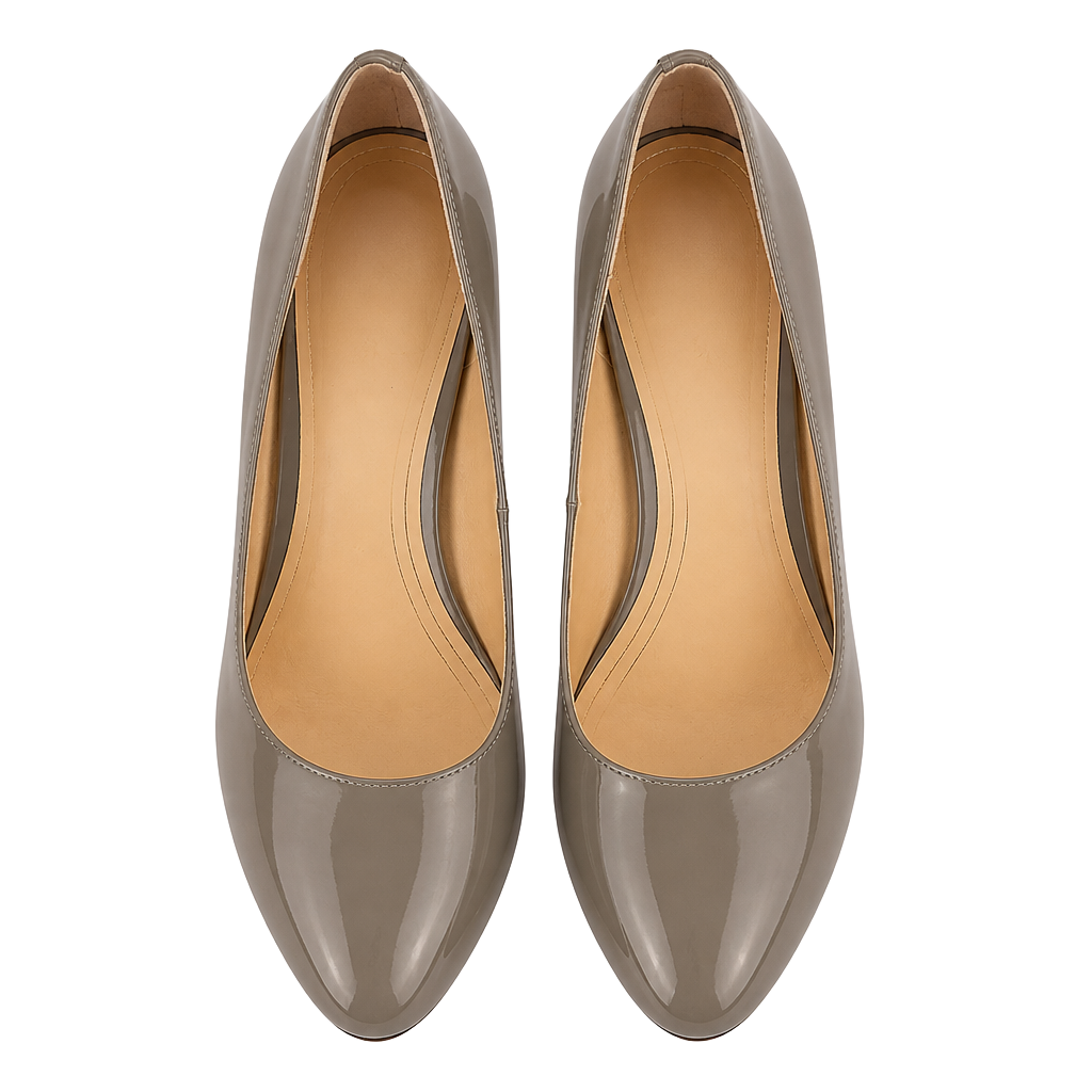 Cole Haan Nike Air Grey Patent Leather Platform Pump Heels 1