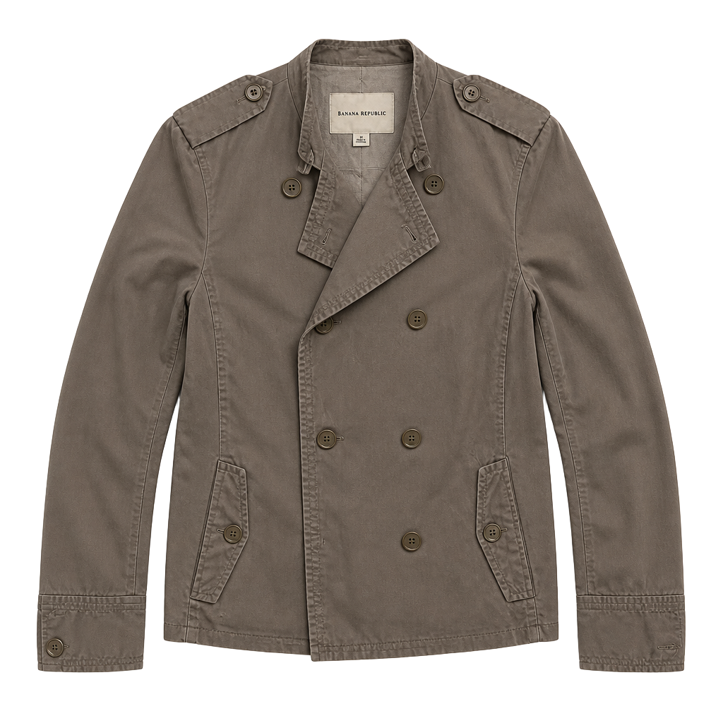 Banana Republic NWT Grey Double-Breasted Military Jacket Size 4 1