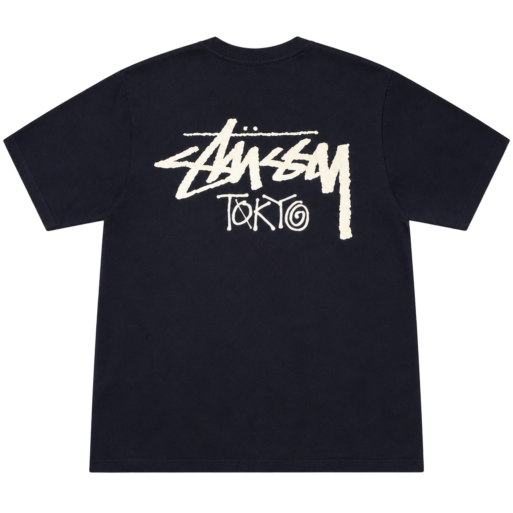 Stussy Tokyo Exclusive Logo Tee Navy Short Sleeve T-Shirt Size M 1