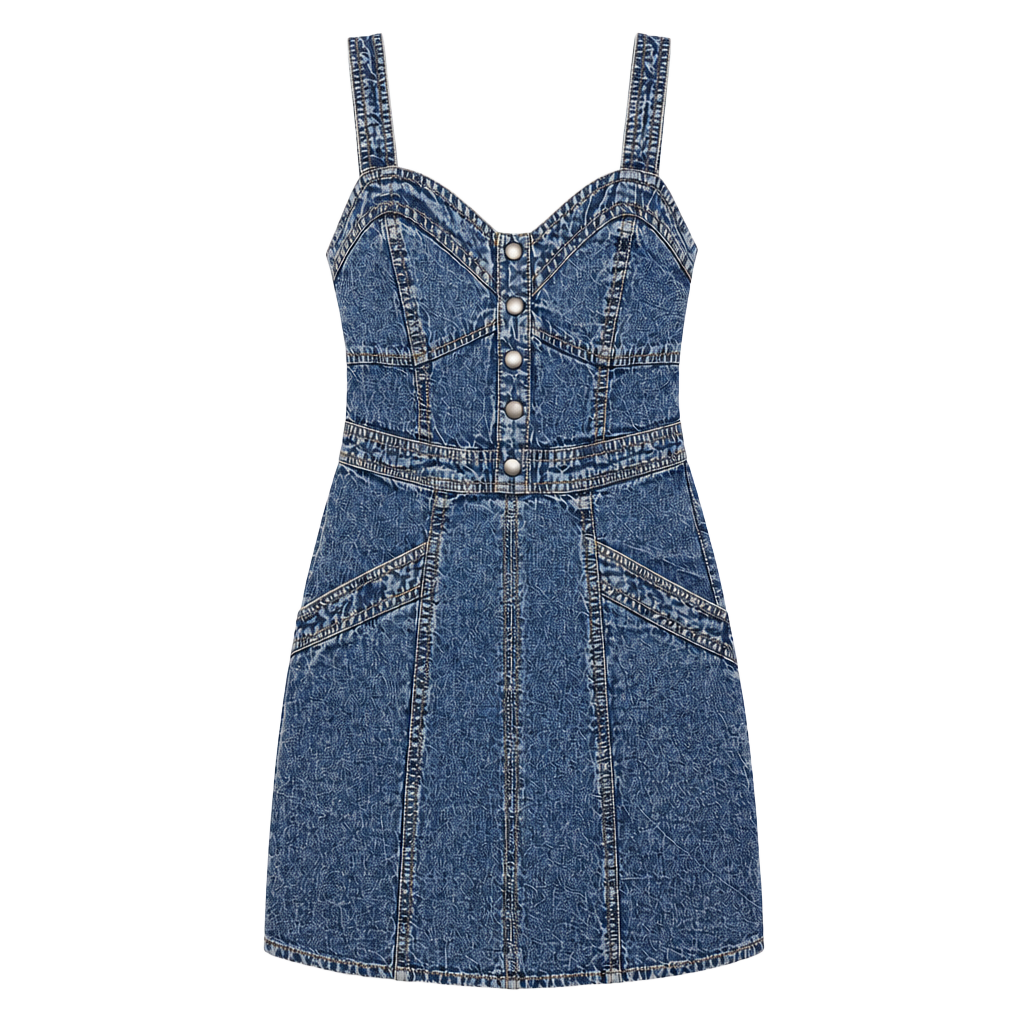 Joyous Denim Dress Size M Acid Wash Button Front Mini 1