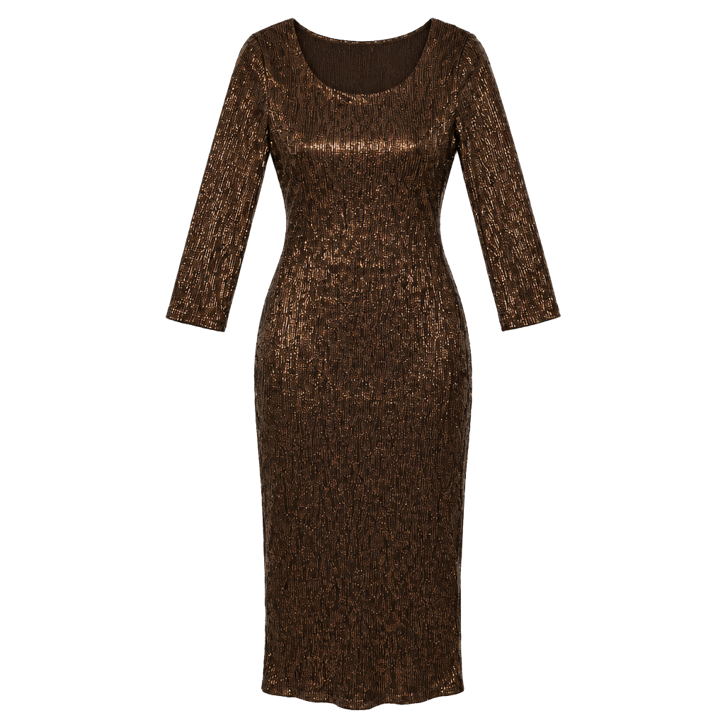 Metallic Bronze Midi Dress 1