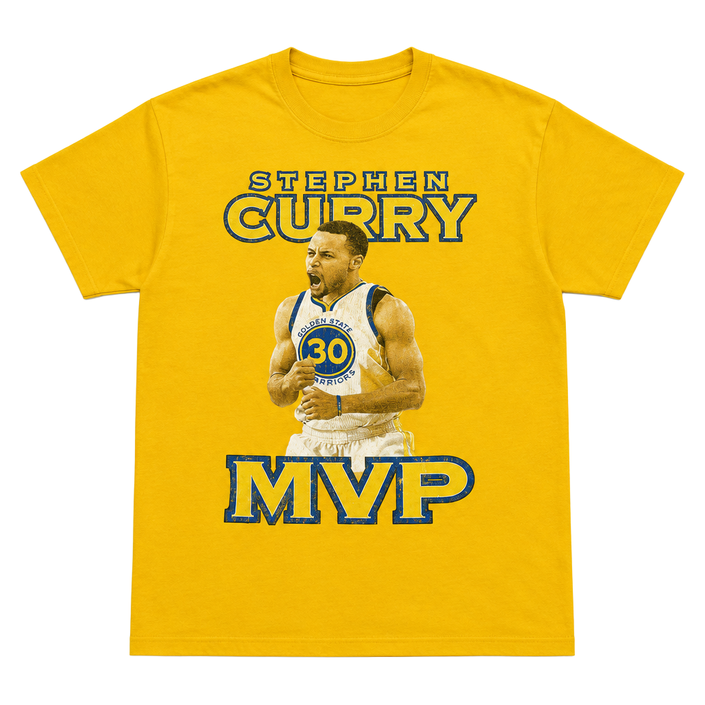 Gildan Stephen Curry MVP T-Shirt Size XL Yellow Golden State Warriors 1