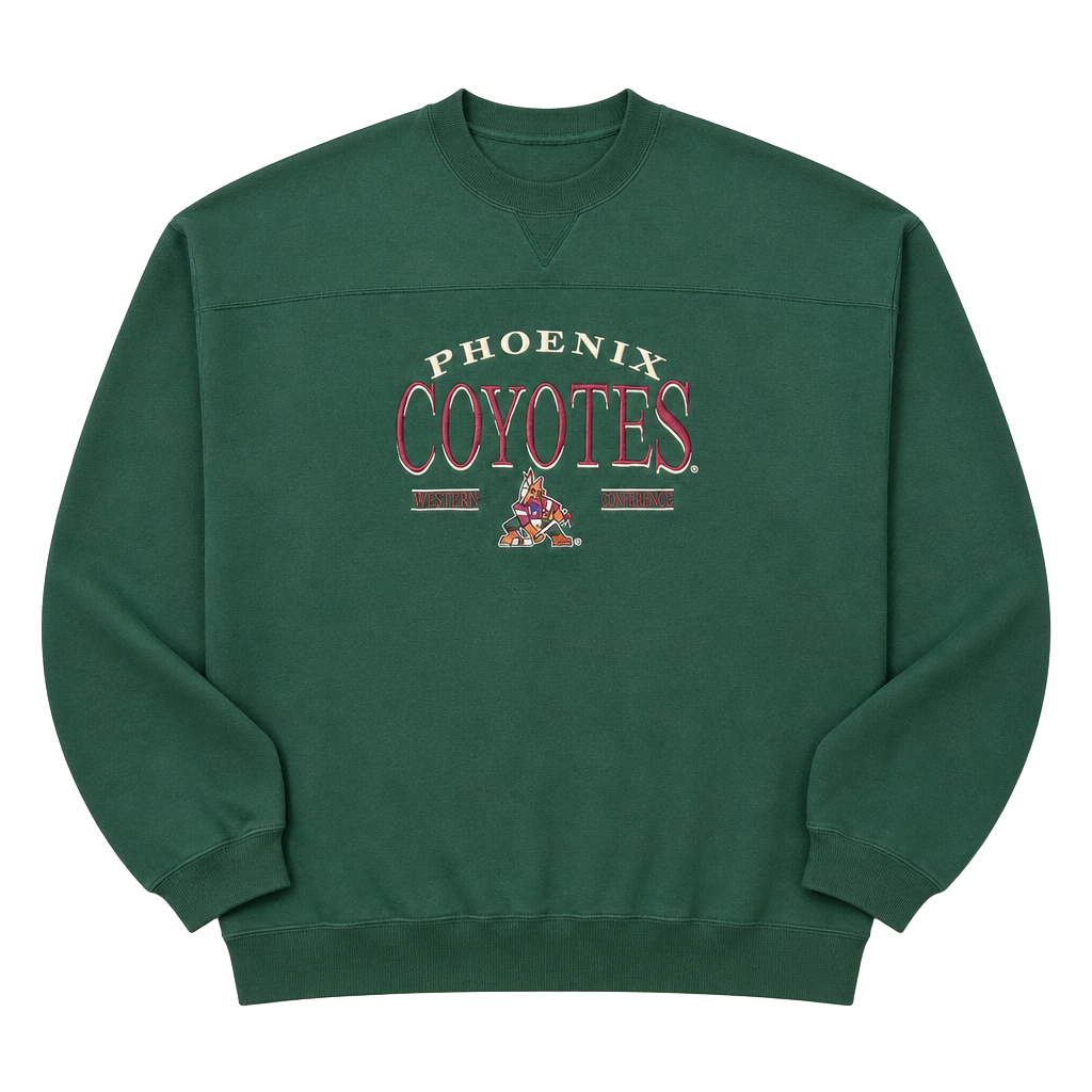 Vintage 90s Lee Sport Phoenix Coyotes NHL Hockey Embroidered Crewneck Sweatshirt XXL 1