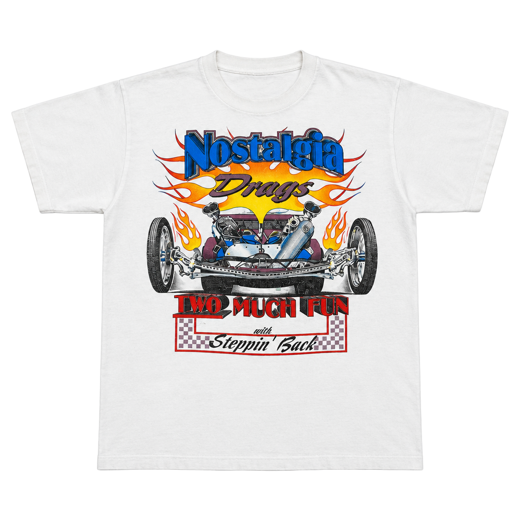 Fruit of the Loom Nostalgia Drags T-Shirt Size L Vintage Drag Racing 1