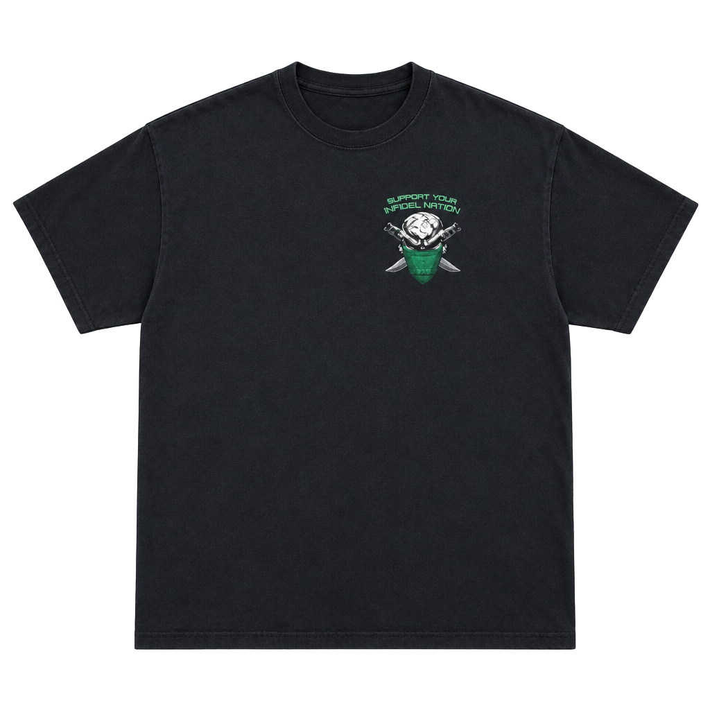 Gildan Support Your Infidel Nation Graphic T-Shirt Black 1