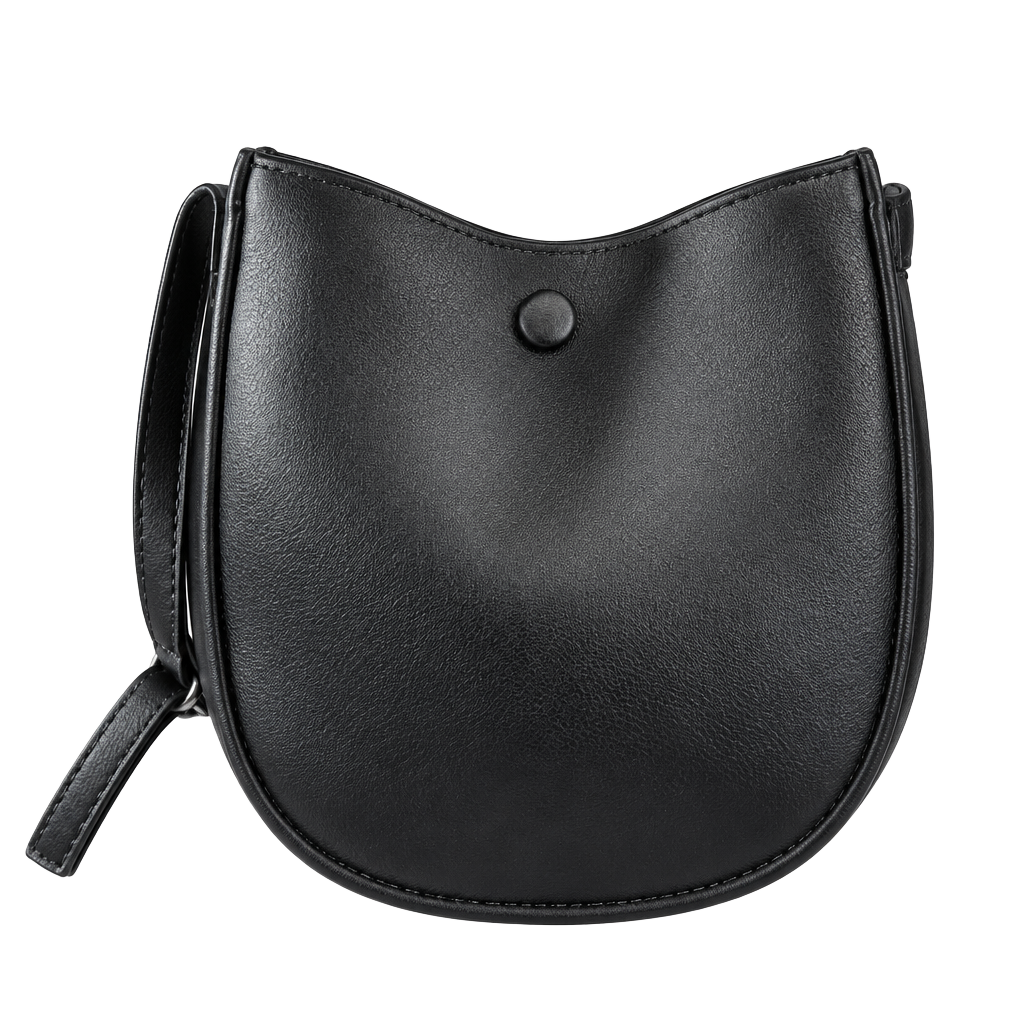 Black Crossbody Saddle Bag - Classic Men's Leather-Style Shoulder Bag 1
