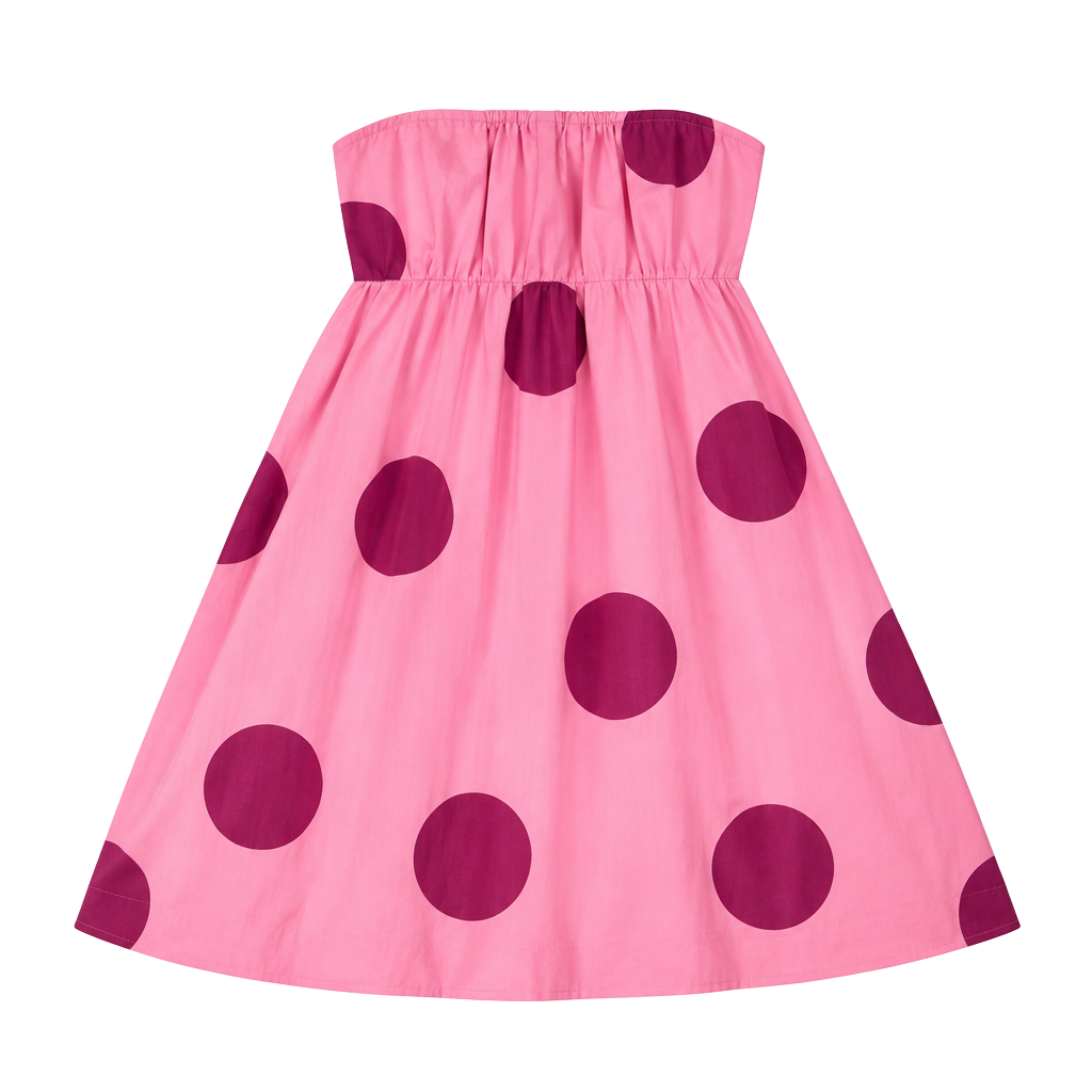 Sleeveless Polka Dot Puff Hem Mini Dress . 1