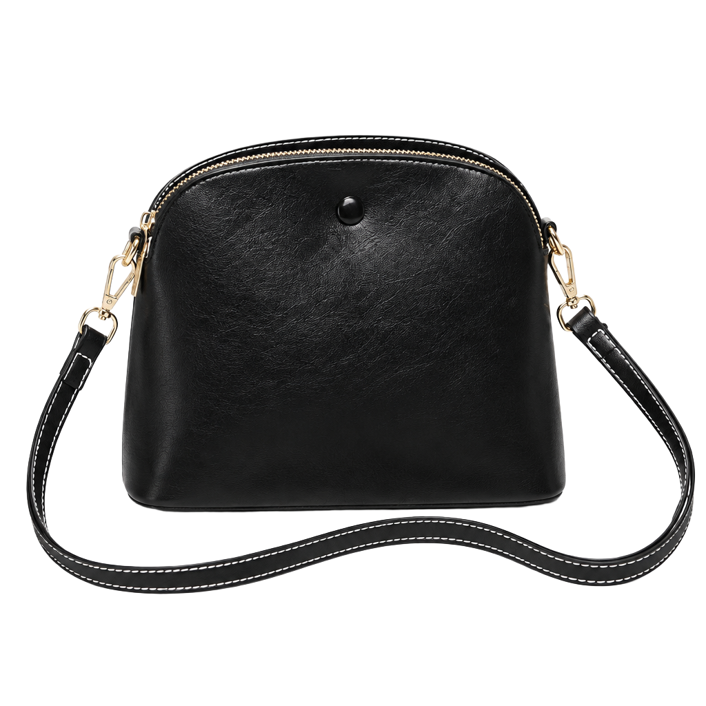 Classic Black Women's Crossbody vintage Bag - Minimalist Design 1