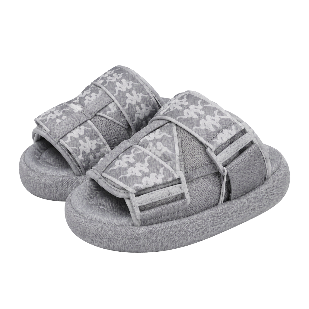 Kappa 222 Banda Mitel 1 Slides Sandals Grey White 1