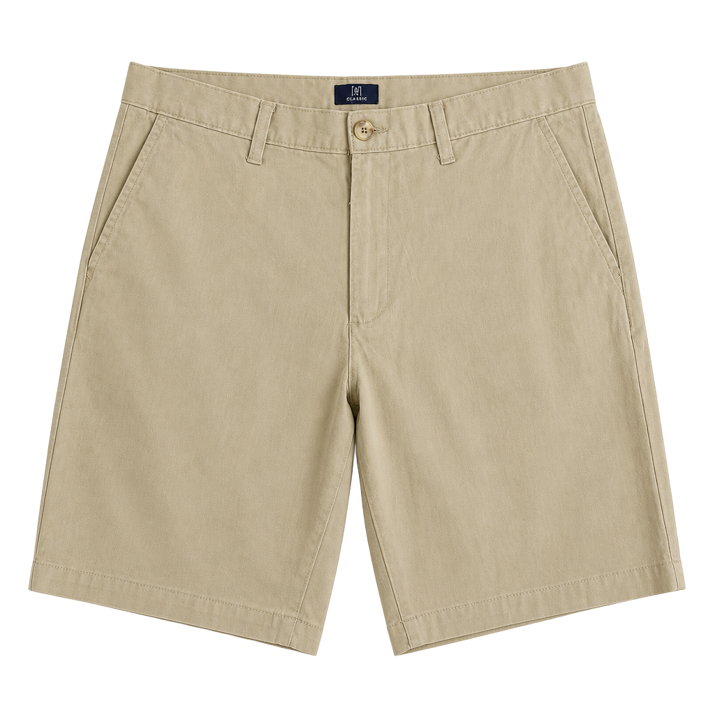George Men's Above The Knee Flat Front Stretch Chino Shorts Sesame Seed Size 32 NWT 1