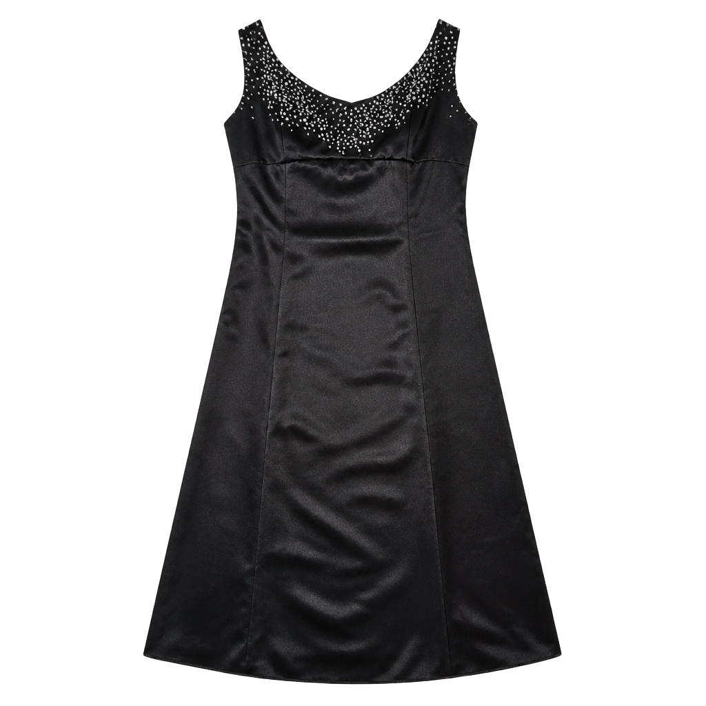 Jump Apparel Co. Black Beaded Satin Prom Dress Size 3 1