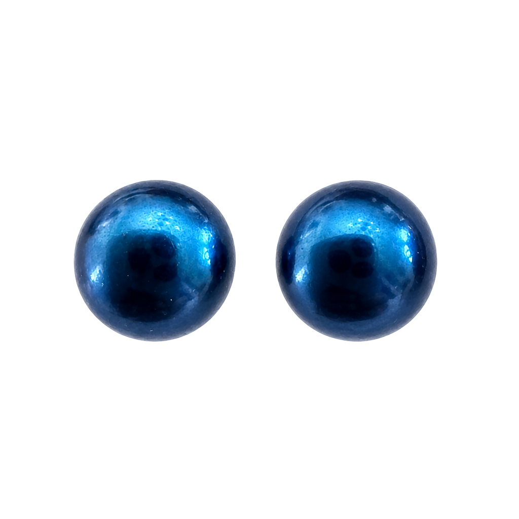 Honora Sterling Silver Electric Blue Cultured Button Pearl Stud Earrings 1