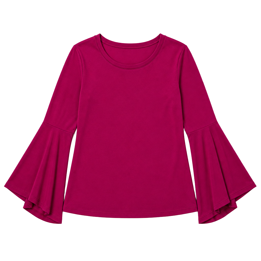 NY & Co New York & Company Blouse Women’s Large Magenta Long Sleeve Top 1
