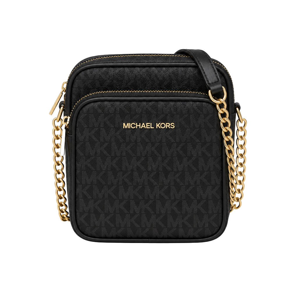 Michael Kors Jet Set Travel MD North South Chain Crossbody Flight Bag Black 1