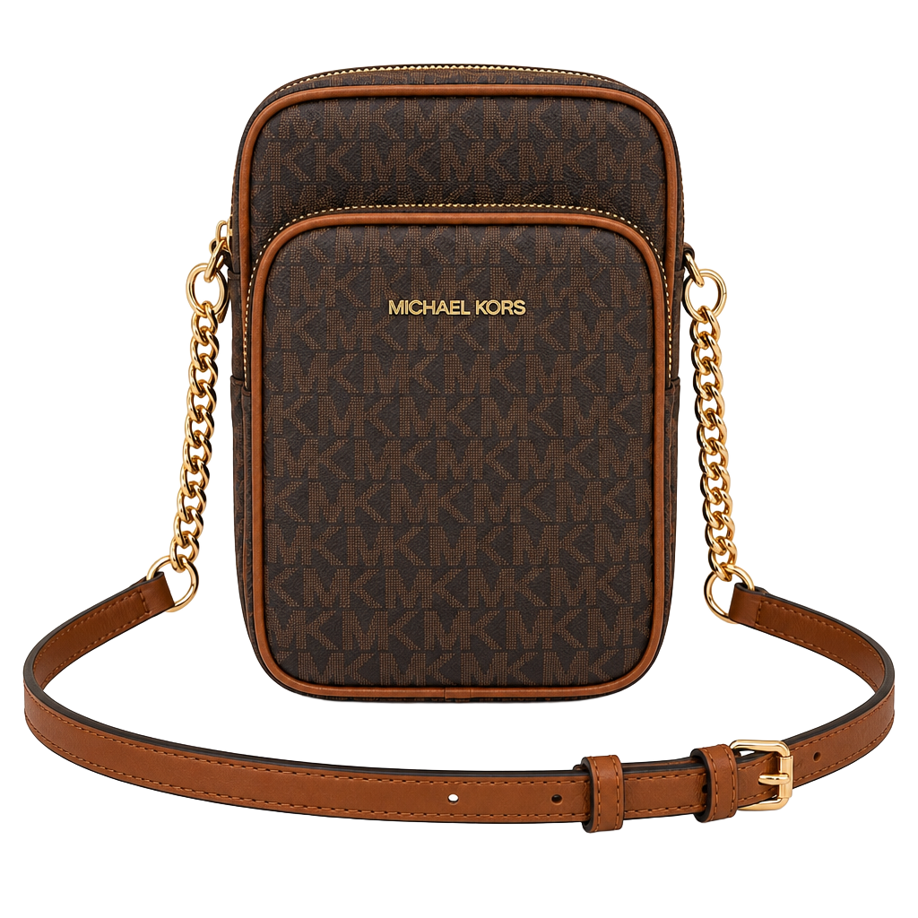 Michael Kors Jet Set Travel Medium Logo Crossbody Bag Brown 1