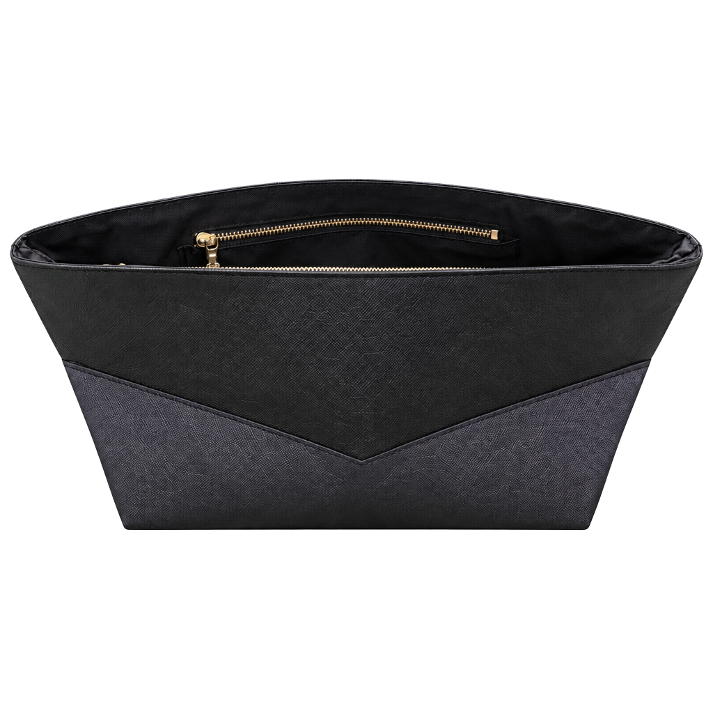 Purse Organizer Insert Tote Bag Insert with Zipper Medium Black 1