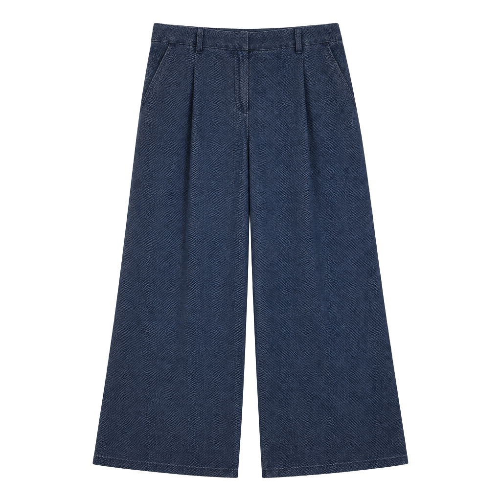 American Eagle Wide Leg Trouser Size 8 Blue Lyocell 1