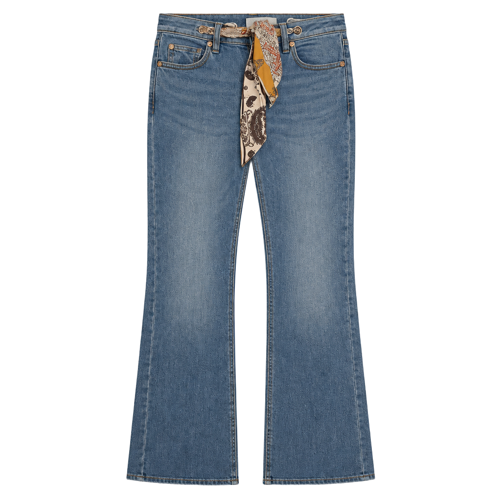 We The Free Jeans Size 25 Blue Bandana Belted 1