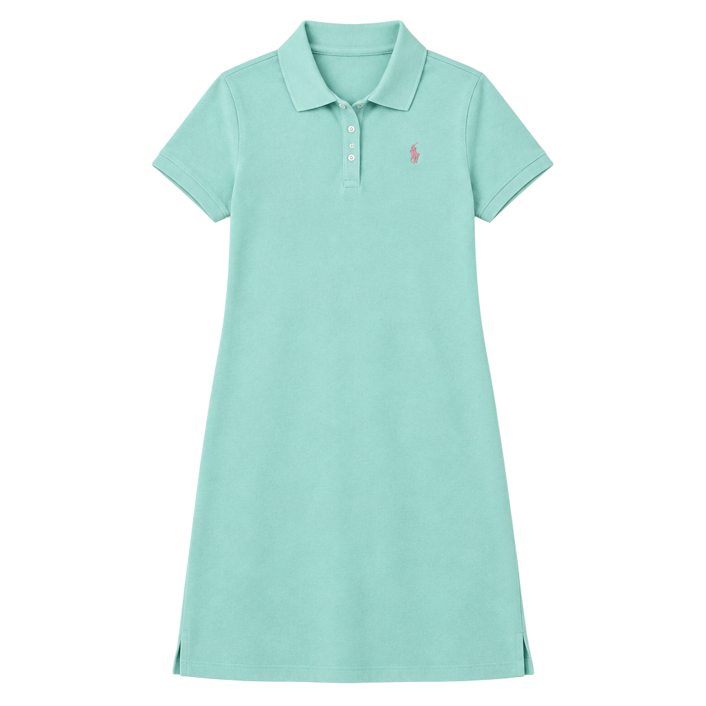 J.Crew Polo Dress Size L Mint Green Cotton Blend 1