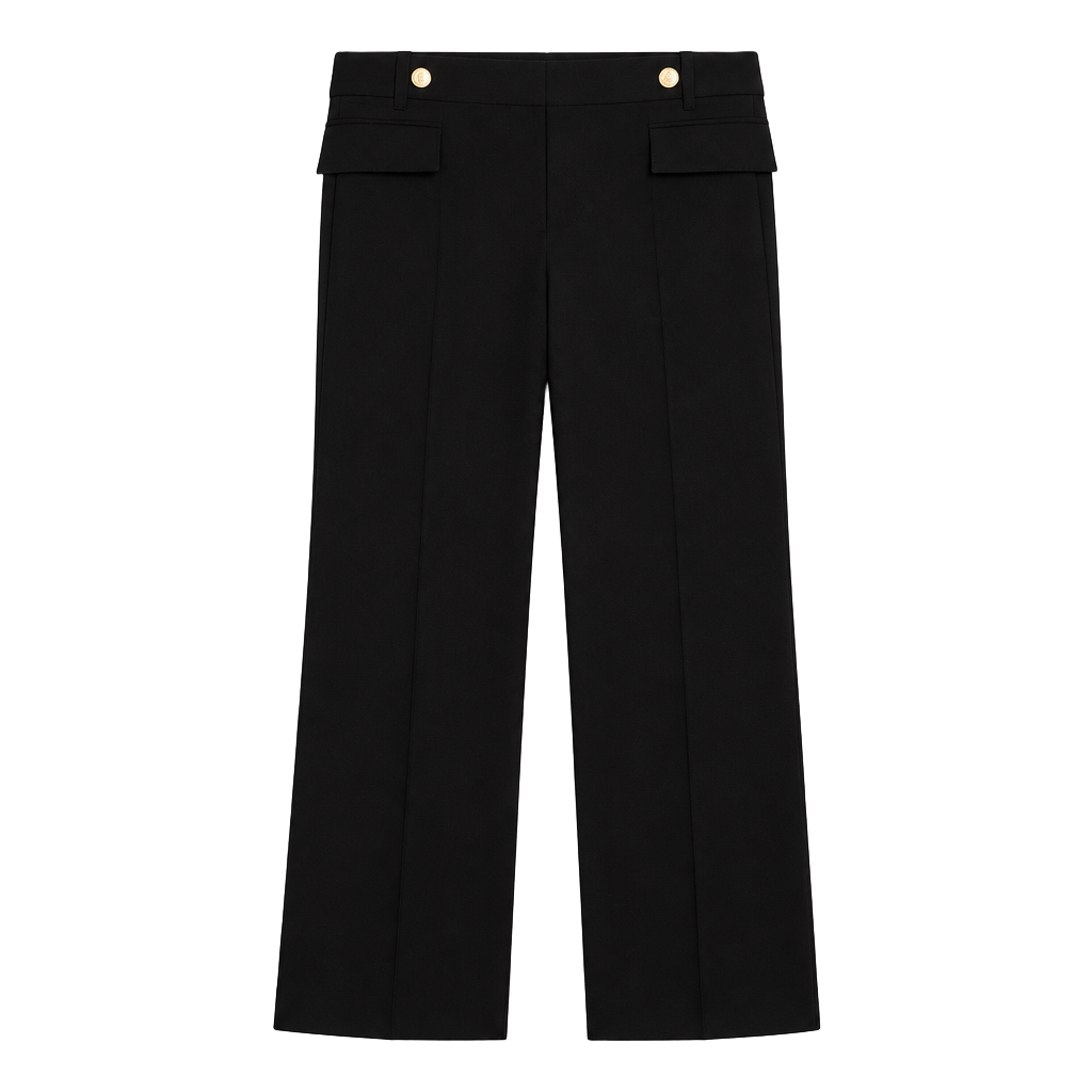 New Calvin Klein Dress Pants Size 14W Black Gold Button Details 1