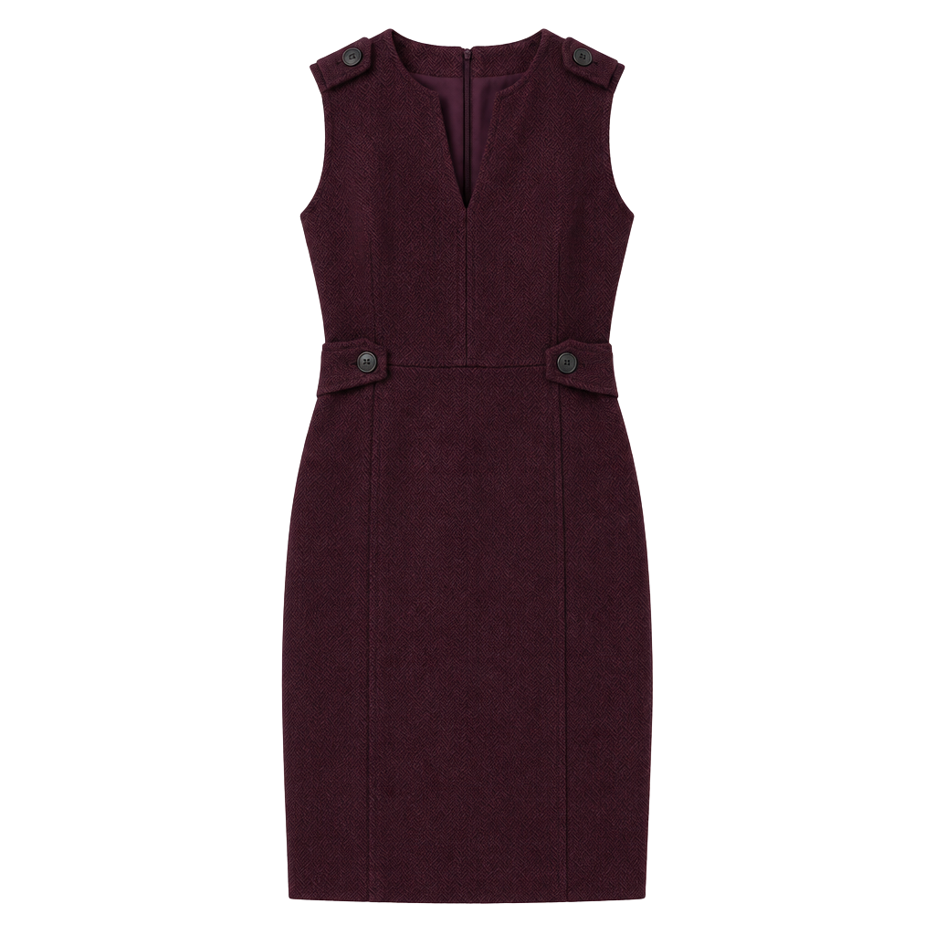 Tory Burch Wool Blend Dress Size M Burgundy Knit 1