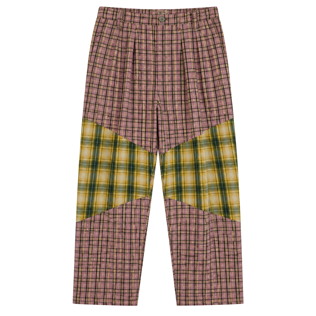BDG Patchwork Plaid Pants Size M-M Pink Green Plaid 1