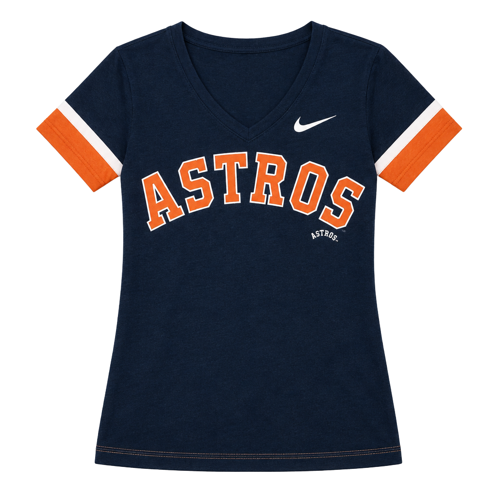 Nike Houston Astros MLB Dri-Fit V-Neck T-Shirt Size M Navy 1