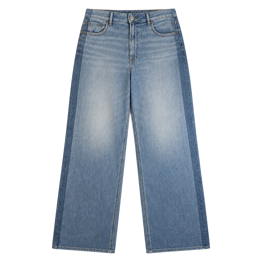 American Eagle Wide Leg Jeans Size 8 Ombre Panel Denim 1