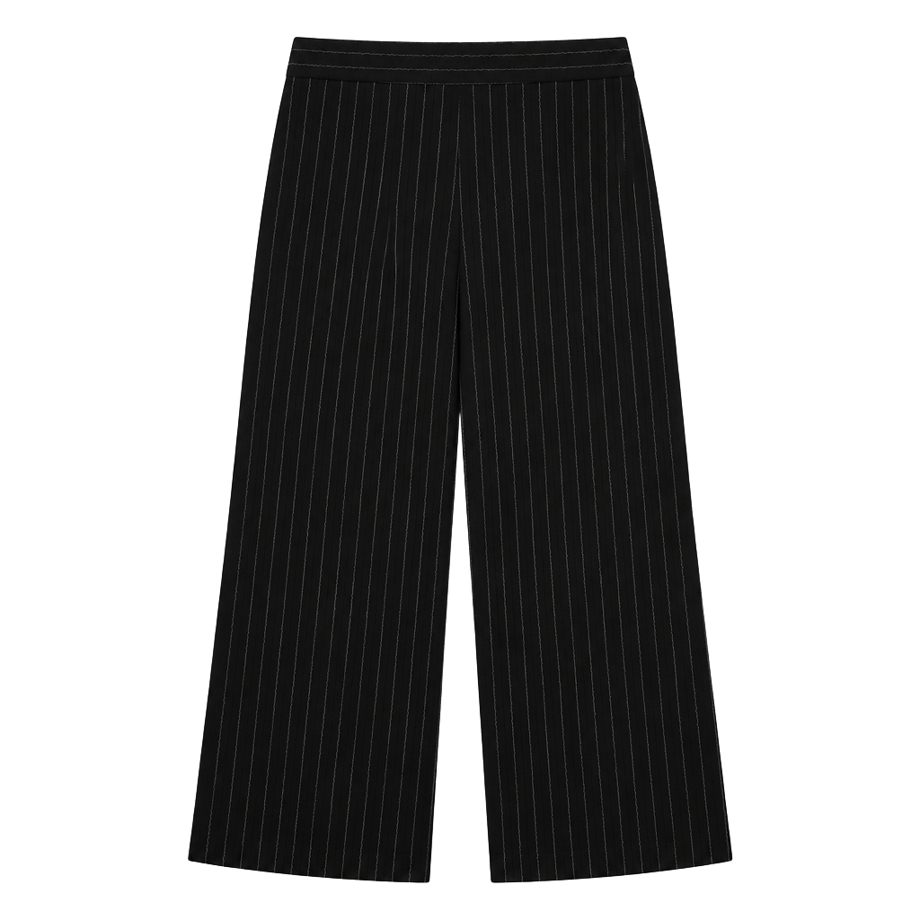 Loft Marisa Trouser Size 14 Black Pinstripe Pants 1
