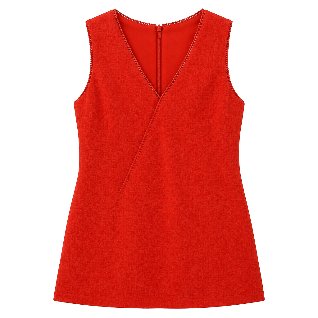 Reiss Red Lace Trim Dress Size 4 1