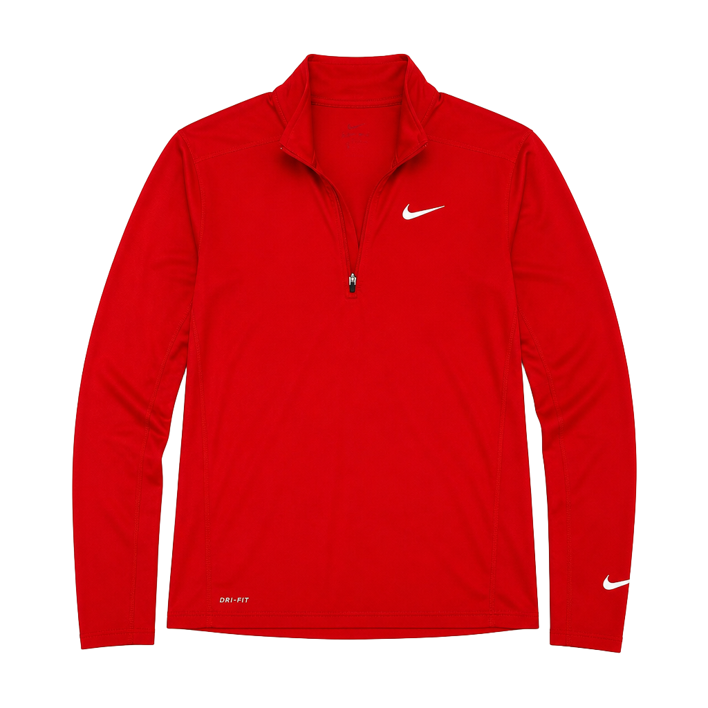 Nike Women's Dri-FIT Element Half-Zip Long Sleeve Running Top - Red 1