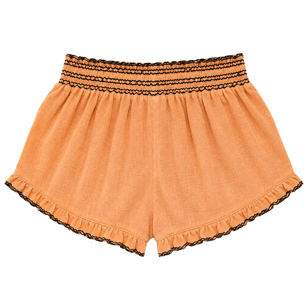 Tory Burch Orange Embroidered Smocked Strapless Cotton Gauze Dress 1