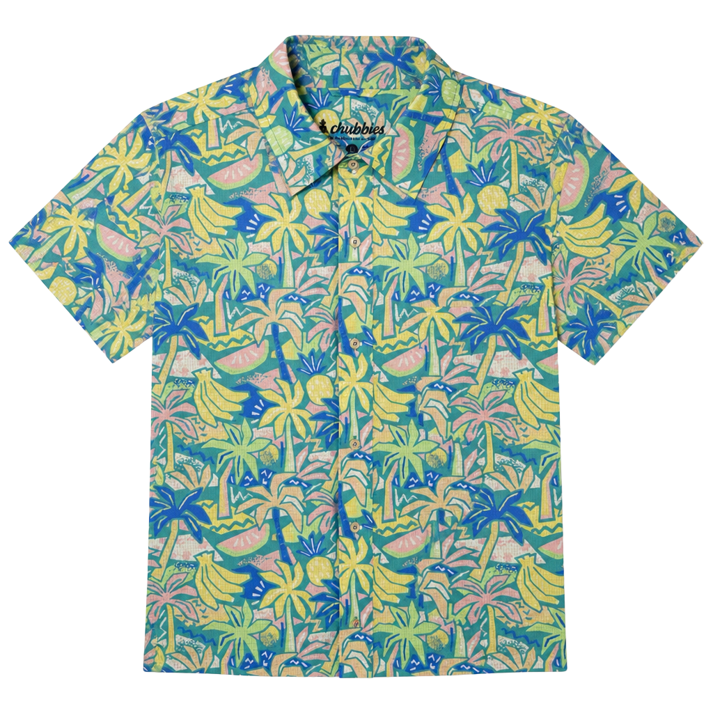 Chubbies Coco Cabana Breeze Performance Friday Ripstop Short Sleeve Button Down Shirt Size Large 1